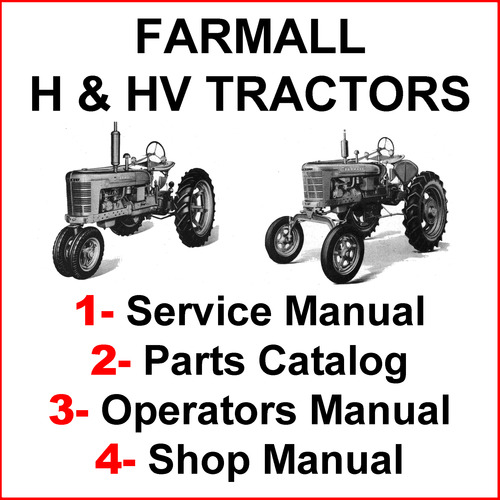 Product picture IH Farmall H HV Tractor SERVICE, PARTS Catalog, OWNERS Manual -4- Manuals - DOWNLOAD
